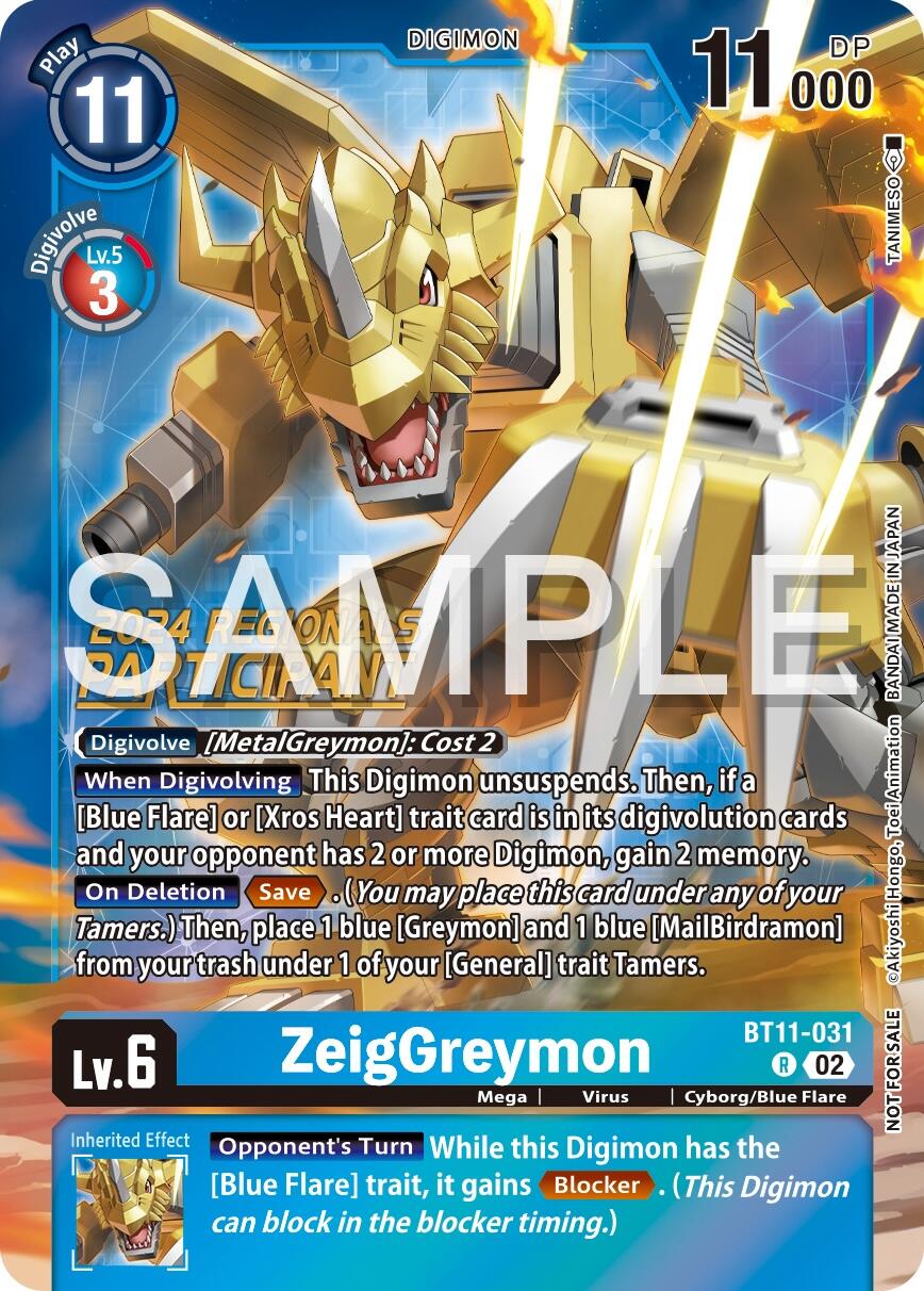 ZeigGreymon [BT11-031] (2024 Regionals Participant) [Dimensional Phase] | Anubis Games and Hobby