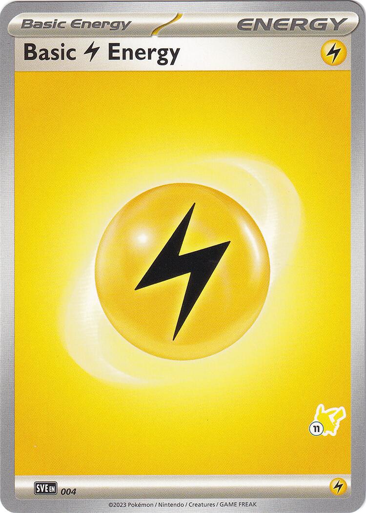 Basic Lightning Energy (004) (Pikachu Stamp #11) [Battle Academy 2024] | Anubis Games and Hobby