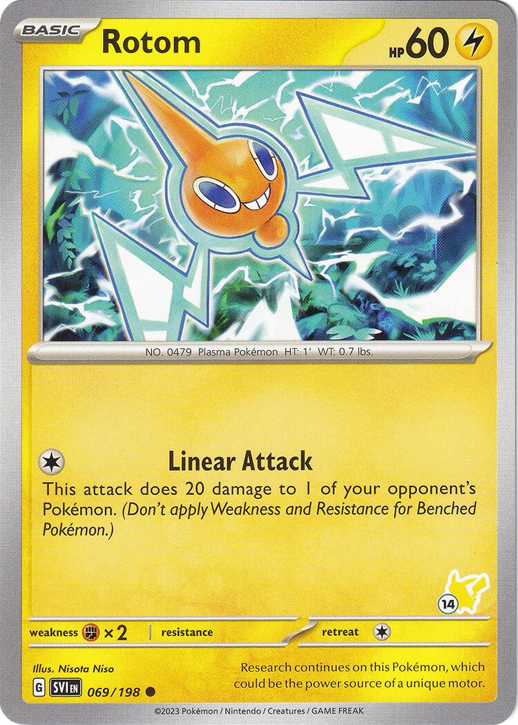 Rotom (069/198) (Pikachu Stamp #14) [Battle Academy 2024] | Anubis Games and Hobby