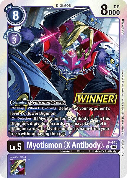 Myotismon (X Antibody) [P-145] (Store Tournament 2024 Jul. – Sep. Winner Pack) [Promotional Cards] | Anubis Games and Hobby