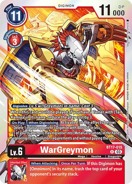 WarGreymon [BT17-015] [Secret Crisis] | Anubis Games and Hobby