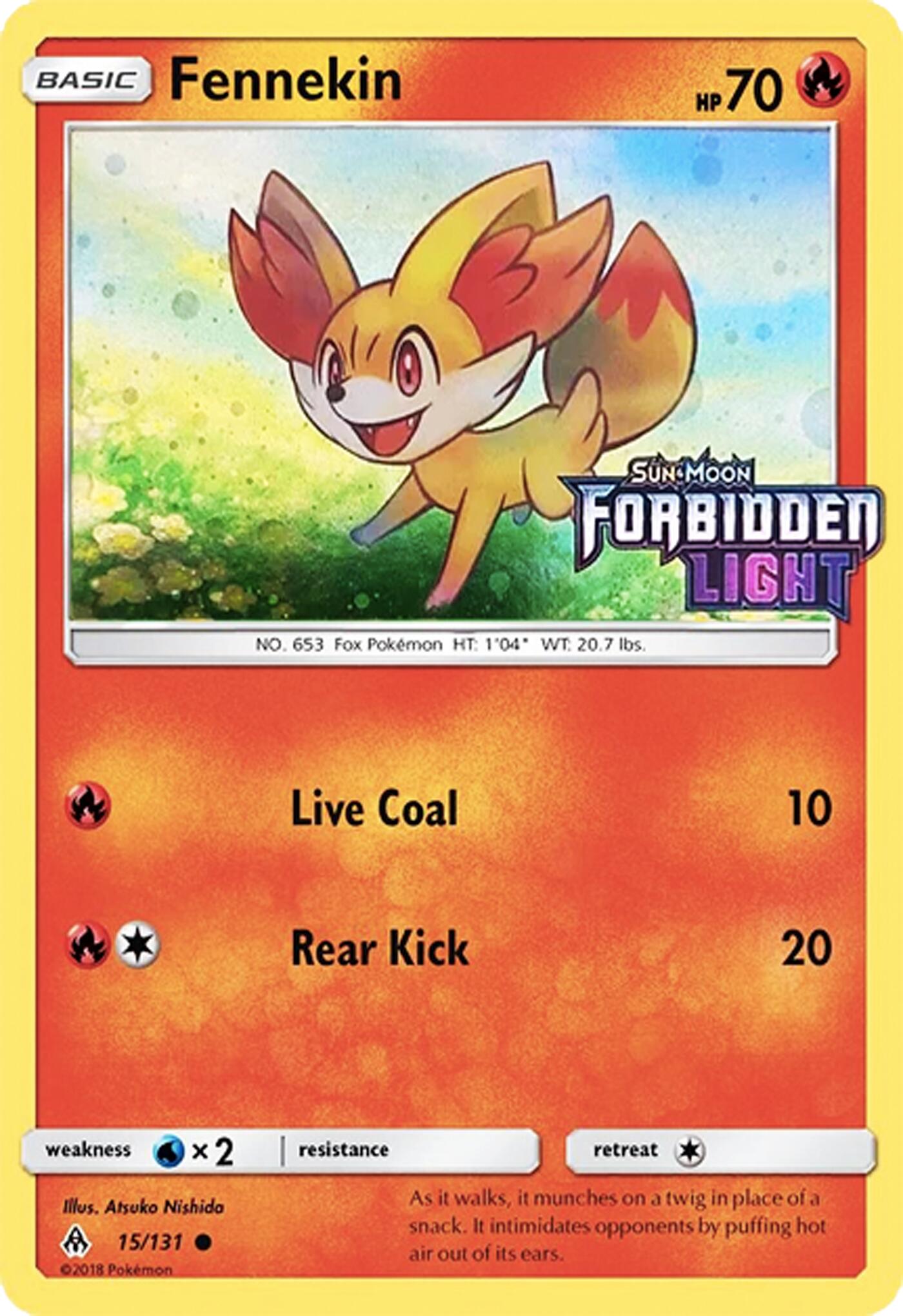 Fennekin (15/131) (Cosmos Holo) (Toys R' Us Promo) [Sun & Moon: Forbidden Light] | Anubis Games and Hobby