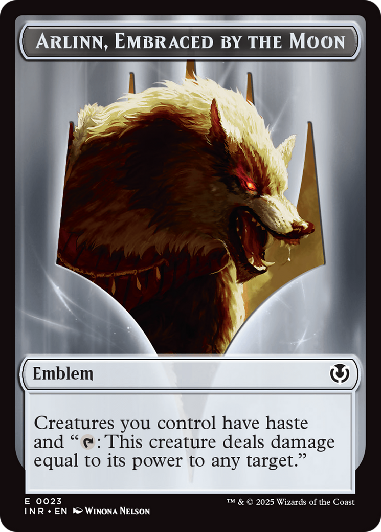 Wolf (0018) // Emblem - Arlinn, Embraces by the Moon Double-Sided Token [Innistrad Remastered Tokens] | Anubis Games and Hobby