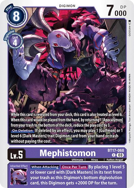 Mephistomon [BT17-068] [Secret Crisis] | Anubis Games and Hobby