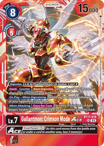 Gallantmon: Crimson Mode ACE [BT17-018] [Secret Crisis] | Anubis Games and Hobby