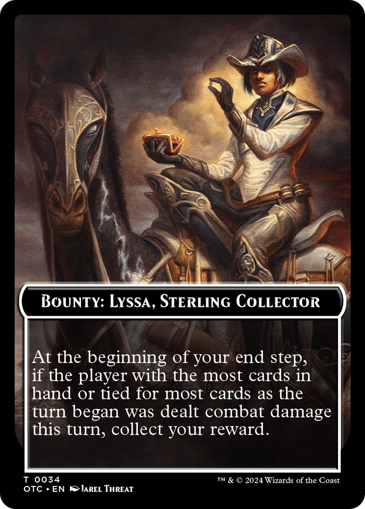 Bounty: Lyssa, Sterling Collector // Bounty Rules Double-Sided Token [Outlaws of Thunder Junction Commander Tokens] | Anubis Games and Hobby