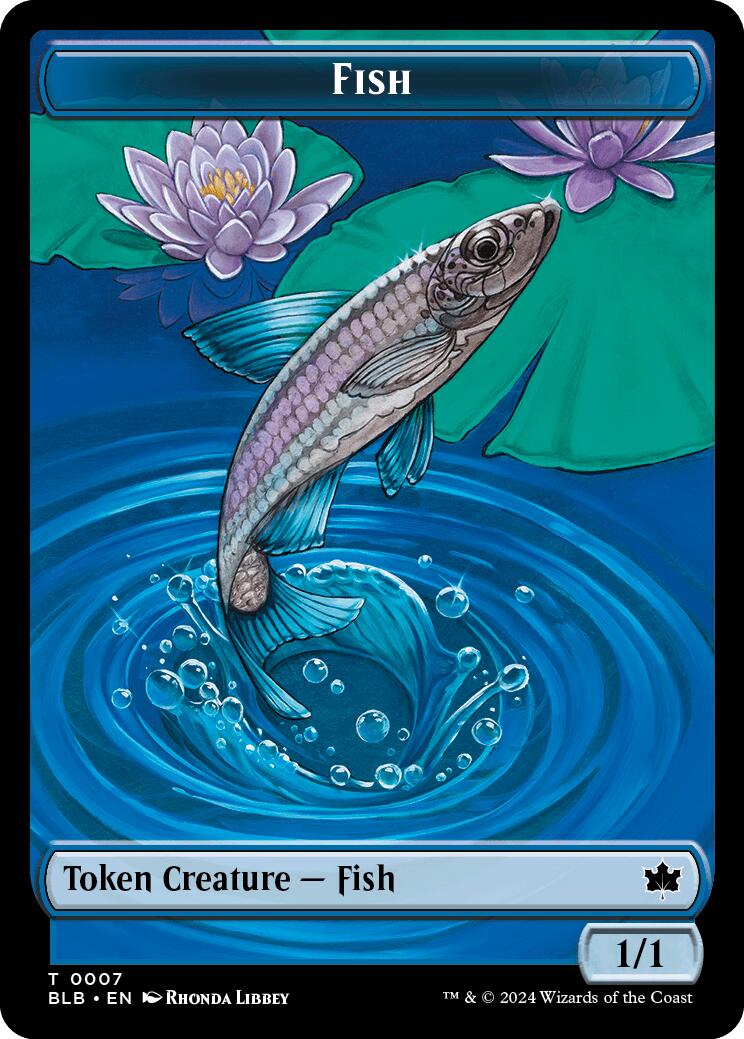 Bird (011) // Fish Double-Sided Token [Bloomburrow Commander Tokens] | Anubis Games and Hobby