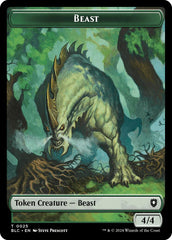 Cat // Beast (025) Double-Sided Token [Bloomburrow Commander Tokens] | Anubis Games and Hobby