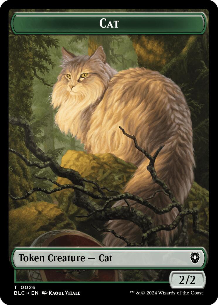 Cat // Beast (025) Double-Sided Token [Bloomburrow Commander Tokens] | Anubis Games and Hobby