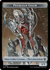 Phyrexian Golem // Faerie Double-Sided Token [Bloomburrow Commander Tokens] | Anubis Games and Hobby