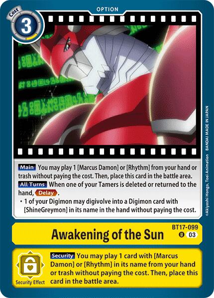 Awakening of the Sun [BT17-099] [Secret Crisis] | Anubis Games and Hobby