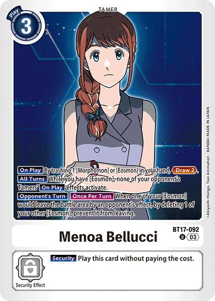 Menoa Bellucci [BT17-092] [Secret Crisis] | Anubis Games and Hobby