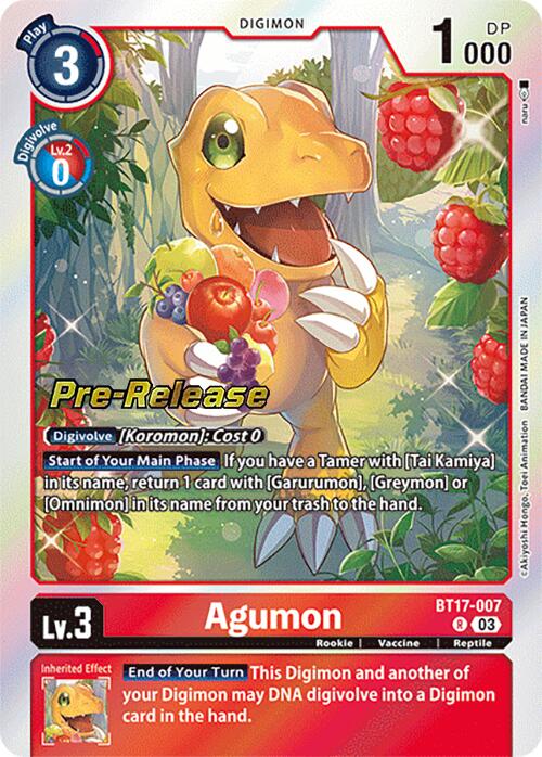 Agumon [BT17-007] [Secret Crisis Pre-Release Cards] | Anubis Games and Hobby