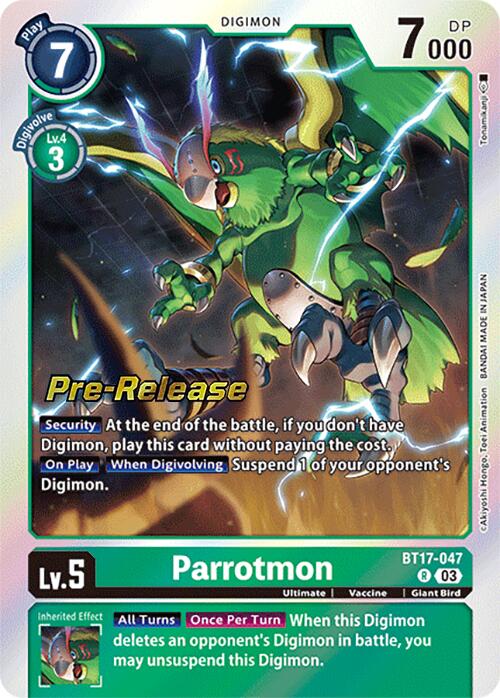 Parrotmon [BT17-047] [Secret Crisis Pre-Release Cards] | Anubis Games and Hobby