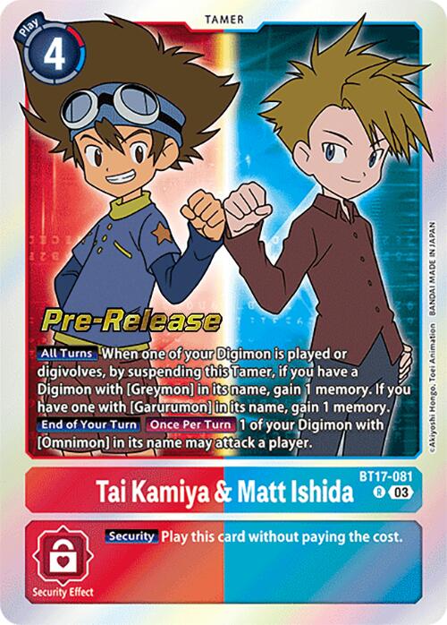 Tai Kamiya & Matt Ishida [BT17-081] [Secret Crisis Pre-Release Cards] | Anubis Games and Hobby