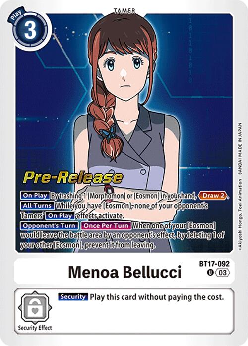 Menoa Bellucci [BT17-092] [Secret Crisis Pre-Release Cards] | Anubis Games and Hobby