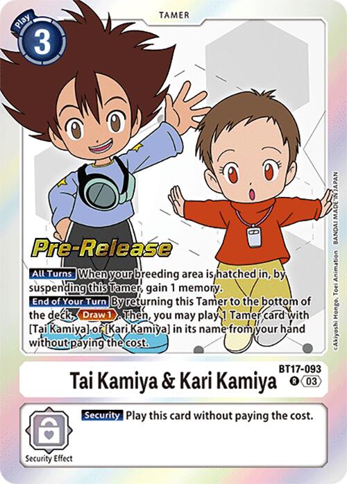 Tai Kamiya & Kari Kamiya [BT17-093] [Secret Crisis Pre-Release Cards] | Anubis Games and Hobby