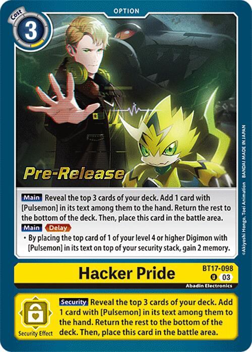 Hacker Pride [BT17-098] [Secret Crisis Pre-Release Cards] | Anubis Games and Hobby