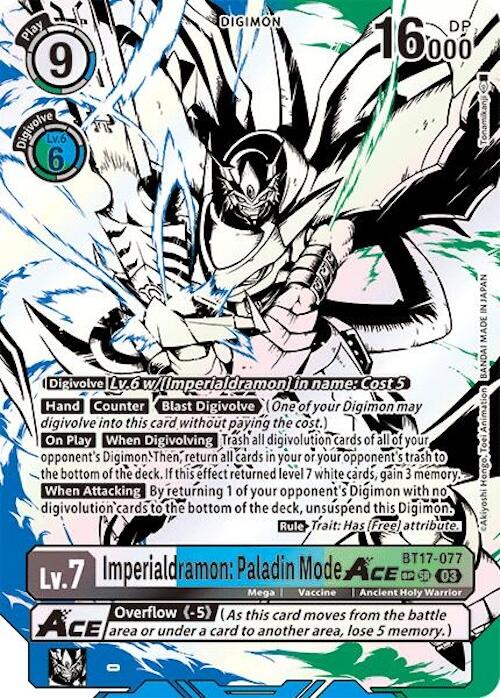 Imperialdramon: Paladin Mode ACE [BT17-077] (Textured) [Secret Crisis] | Anubis Games and Hobby