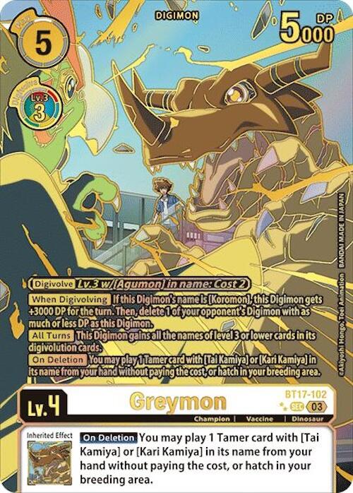 Greymon [BT17-102] (Right) (Textured) [Secret Crisis] | Anubis Games and Hobby