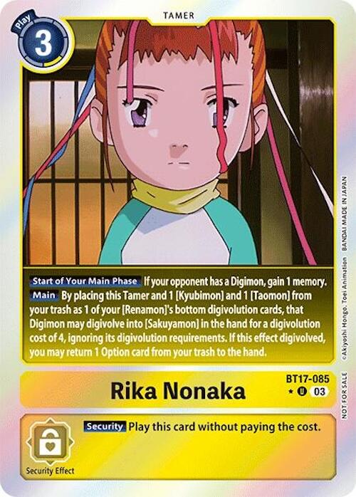 Rika Nonaka [BT17-085] (Secret Crisis: Movie Memorial Pack) [Secret Crisis] | Anubis Games and Hobby