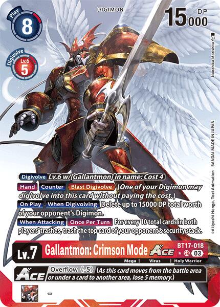 Gallantmon: Crimson Mode ACE [BT17-018] (Alternate Art) [Secret Crisis] | Anubis Games and Hobby