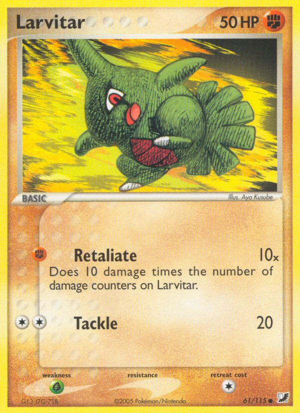Larvitar (61/115) [EX: Unseen Forces] | Anubis Games and Hobby