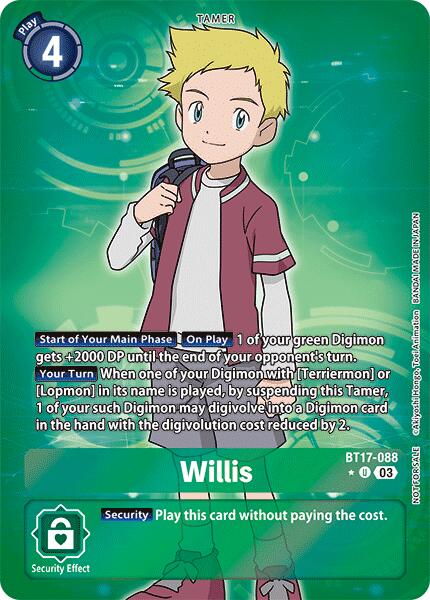 Willis [BT17-088] (Box Promotion Pack: Secret Crisis) [Secret Crisis] | Anubis Games and Hobby