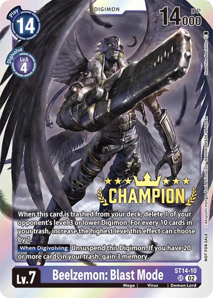 Beelzemon: Blast Mode [ST14-10] (Digimon 3-On-3 Champion) [Starter Deck: Beelzemon Advanced Deck Set] | Anubis Games and Hobby