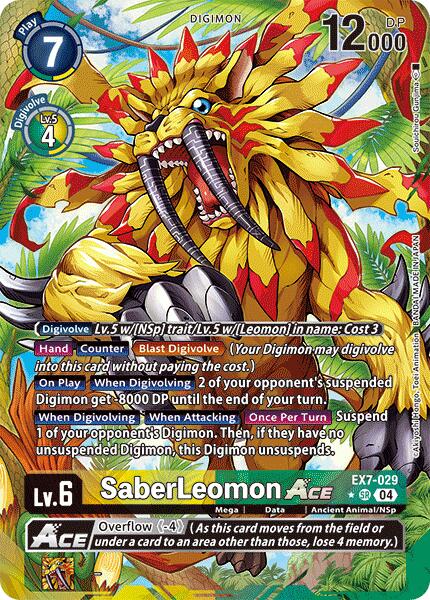 SaberLeomon ACE [EX7-029] (Alternate Art) [Digimon LIBERATOR] | Anubis Games and Hobby