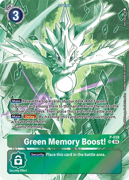 Green Memory Boost! [P-038] (Starter Deck 18 Exclusive) [Starter Deck: Guardian Vortex Promos] | Anubis Games and Hobby