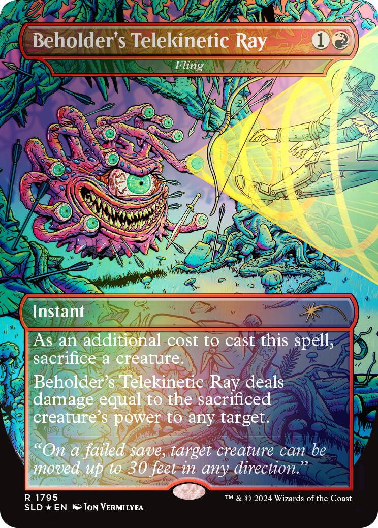 Beholder's Telekinetic Ray - Fling (Rainbow Foil) [Secret Lair Drop Series] | Anubis Games and Hobby