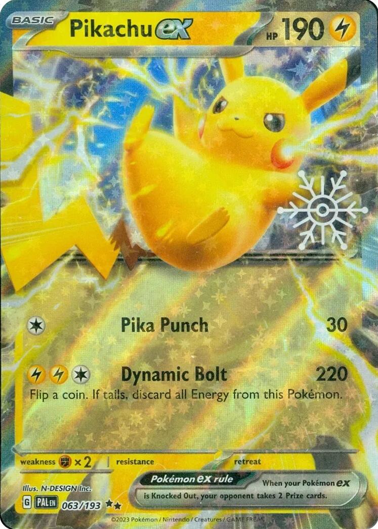 Pikachu ex (063/193) (Holiday Calendar) [Miscellaneous Cards] | Anubis Games and Hobby