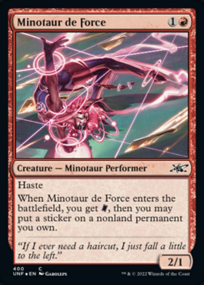 Minotaur de Force (Galaxy Foil) [Unfinity] | Anubis Games and Hobby