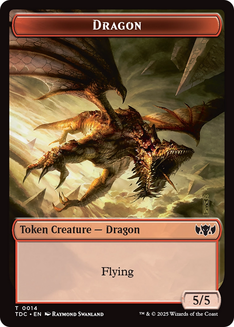 Copy // Dragon (0014) Double-Sided Token [Tarkir: Dragonstorm Commander Tokens] | Anubis Games and Hobby