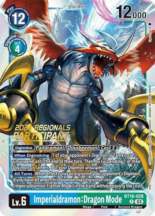 Imperialdramon: Dragon Mode [BT16-028] (2024 Regionals Participant) [Beginning Observer] | Anubis Games and Hobby