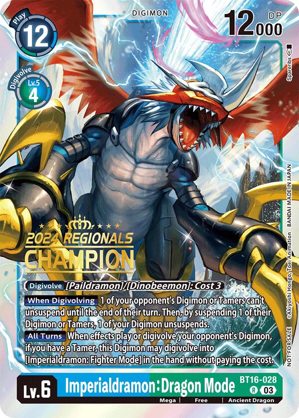 Imperialdramon: Dragon Mode [BT16-028] (2024 Regionals Champion) [Beginning Observer] | Anubis Games and Hobby