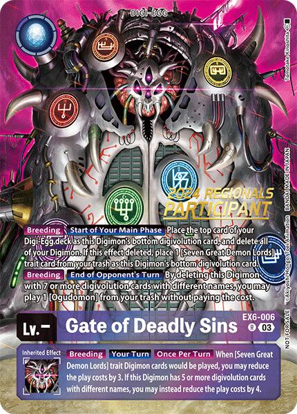 Gate of Deadly Sins [EX6-006] (2024 Regionals Participant) [Infernal Ascension] | Anubis Games and Hobby