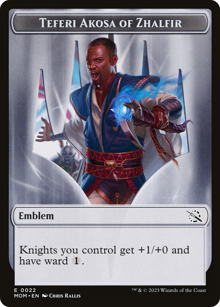 Treasure (21) // Teferi Akosa of Zhalfir Emblem Double-Sided Token [March of the Machine Tokens] | Anubis Games and Hobby