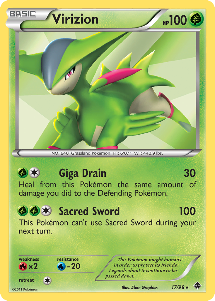 Virizion (17/98) [Black & White: Emerging Powers] | Anubis Games and Hobby