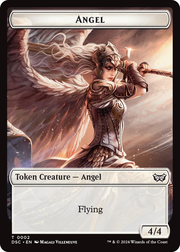 Angel // Glimmer Double-Sided Token [Duskmourn: House of Horror Commander Tokens] | Anubis Games and Hobby