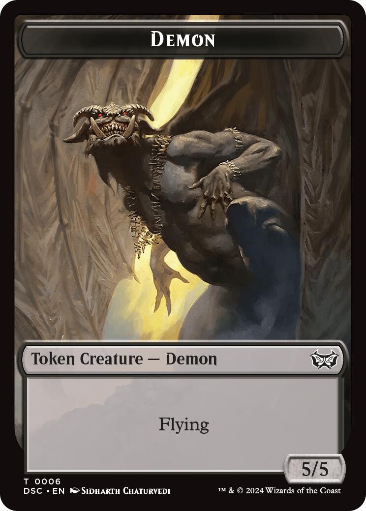 Demon // Bird Double-Sided Token [Duskmourn: House of Horror Commander Tokens] | Anubis Games and Hobby