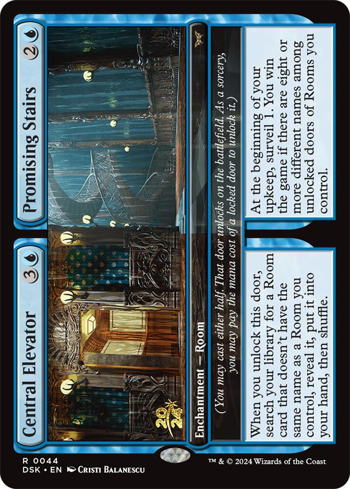 Central Elevator // Promising Stairs [Duskmourn: House of Horror Prerelease Promos] | Anubis Games and Hobby