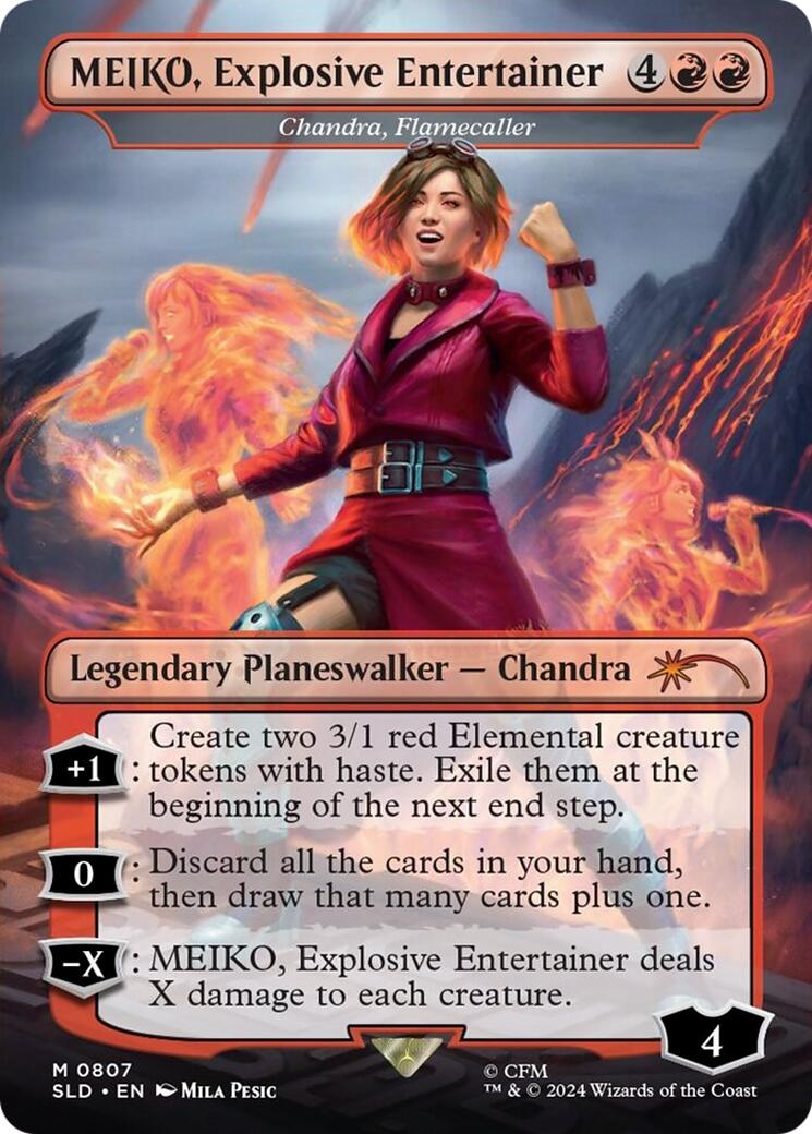 MEIKO, Explosive Entertainer - Chandra, Flamecaller (Rainbow Foil) [Secret Lair Drop Series] | Anubis Games and Hobby