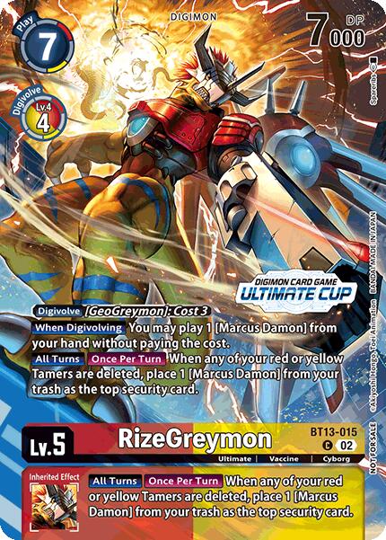 RizeGreymon [BT13-015] (Ultimate Cup 2024) [Versus Royal Knights Booster] | Anubis Games and Hobby