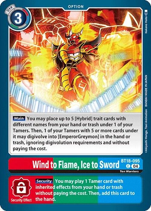 Wind to Flame, Ice to Sword [BT18-095] [Release Special Booster 2.0] | Anubis Games and Hobby