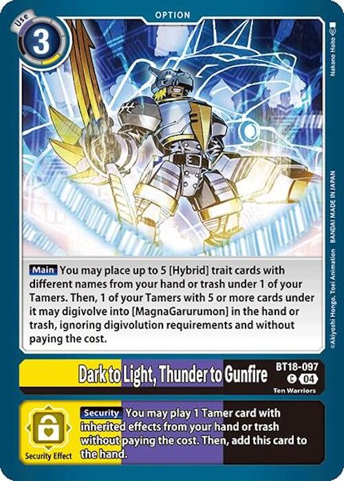 Dark to Light, Thunder to Gunfire [BT18-097] [Release Special Booster 2.0] | Anubis Games and Hobby