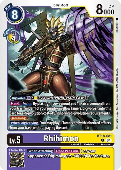 Rhihimon [BT18-081] [Release Special Booster 2.0] | Anubis Games and Hobby