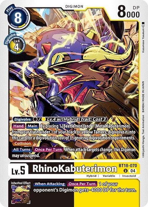 RhinoKabuterimon [BT18-070] [Release Special Booster 2.0] | Anubis Games and Hobby