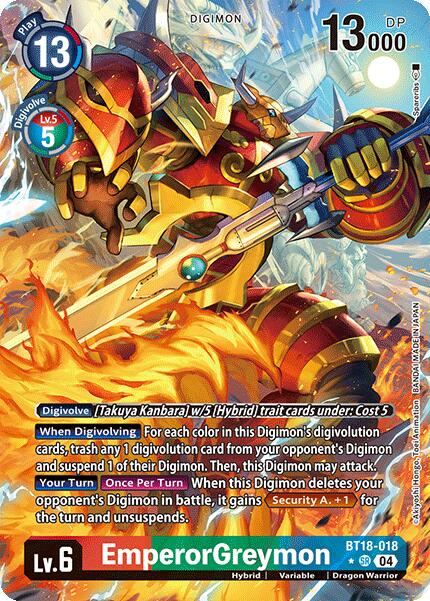 EmperorGreymon [BT18-018] (Alternate Art) [Release Special Booster 2.0] | Anubis Games and Hobby